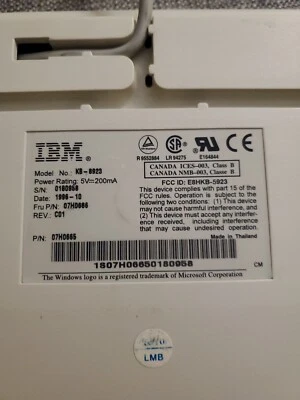 Teclado IBM PC vintage 1996 modelo KB8923 KB-8923 Rev C01 p/n 07H0666  Foto 1 de 2