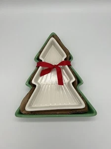 Hallmark Christmas Tree Cookie Plate Set - Picture 1 of 2