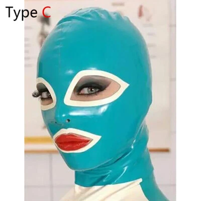 US Latex Hood Rubber Mask with Back Zip for Catsuit Clubwear Fetish Party 0.4mm - Image 1 of 4