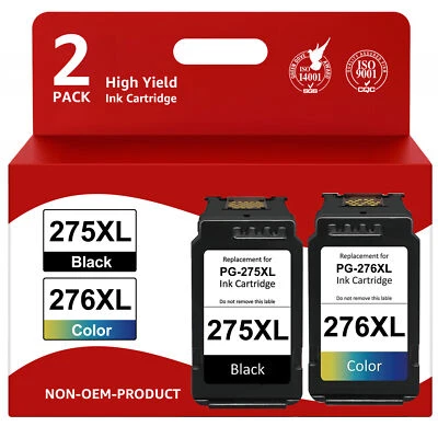 PG-275XL CL-276XL for Canon 275XL 276XL Ink work with Pixma TR4720 TR4722 TS3522 - Image 1 of 4