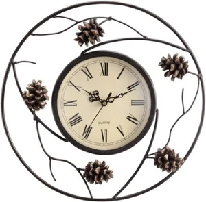 SPI Home Pinecone Wall Clock, White, 2.5" x 12.5" x 12.5" - Picture 1 of 1