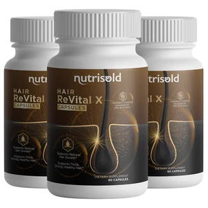 Hair ReVital X Supports Natural Hair Growth 3 Bottles 180 Capsules - Picture 1 of 4