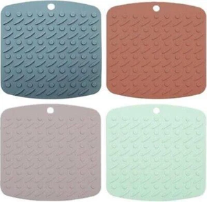 4 Pack Silicone Trivet Mats Pot Holders Non Slip Hot Pads Kitchen Pot Holders - Picture 1 of 7
