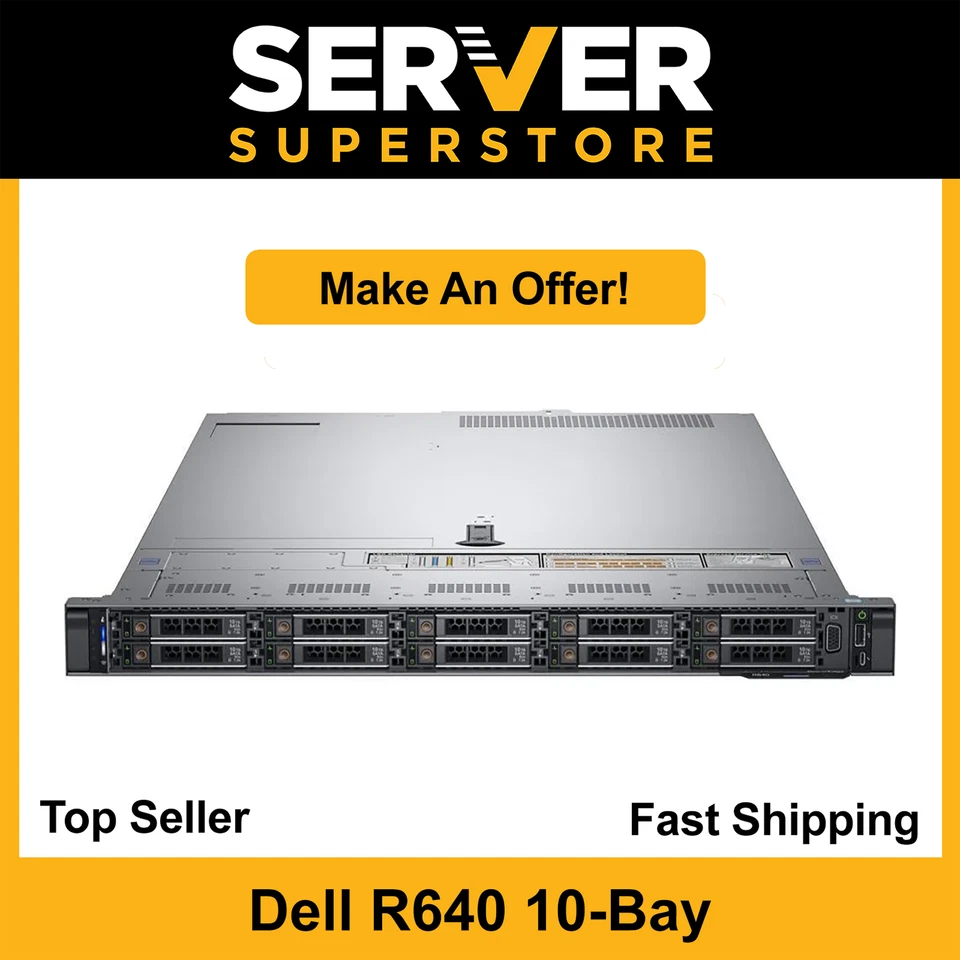Dell PowerEdge R640 Server 2x Silver 4116 = 24 Cores H730P 128GB RAM 4x 1TB SSD - Image 1 of 4