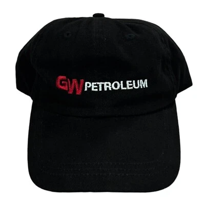 VTG GW Petroleum Gasoline Embroidered Logo Black Red Adjustable Strapback Hat - Image 1 of 4