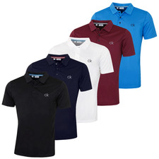 Calvin Klein Mens CK Central Chest Logo Wicking Golf Polo Shirt 28% OFF RRP