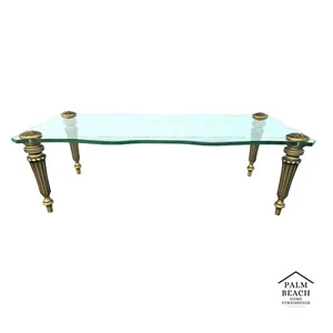 FRANCISCO HURTADO Style Sculptural Hollywood Regency Glass Coffee Cocktail Table - Picture 1 of 9