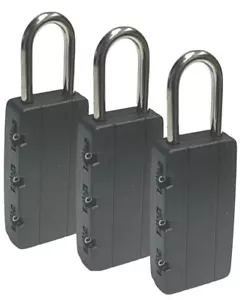 3 x Sicherheit Kombination Vorhängeschloss Reisekoffer Gepäck Tasche Code Schloss UK VERKÄUFER - Bild 1 von 7