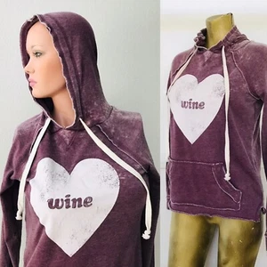 NWT GRAYSON THREADS Deconstructed WINE Hoodie TOP Size XS - Picture 1 of 9