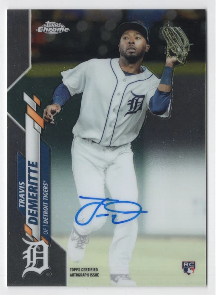 2020 Topps Chrome Rookie Autographs Travis Demeritte Auto Detroit Tigers #RA-TD - Image 1 of 2