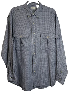 Bugle Boy Original Shirt Men's SZ L Houndstooth Button Up Sleeve & Chest Pockets - Picture 1 of 10