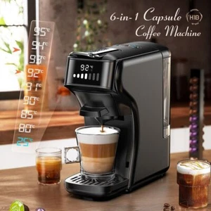 HiBREW 6in1 Capsule Coffee Machine Hot/Cold Multiple Espresso Cafetera Black H1B - Picture 1 of 16