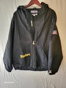 Vintage 90s Starter Pittsburgh Steelers Puffer Jacket Size Men’s Medium Zip Up - Picture 1 of 16