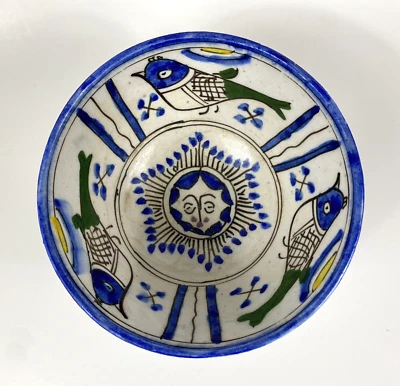 Антикварная персидская керамическая чаша блюдо каджар 18 века - Изображение 1 из 4