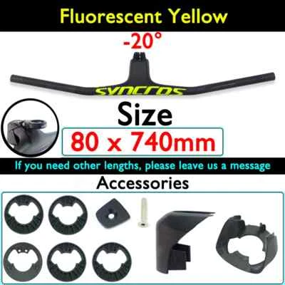 Manillar integrado de bicicleta MTB de carbono completo superligero con potencia IC -20° Foto 1 de 4