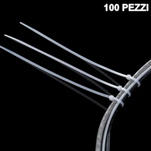 100X pezzi Fascette stringitubo Fascette nylon Cablaggio Fissaggio Rete Nylon - Foto 1 di 3