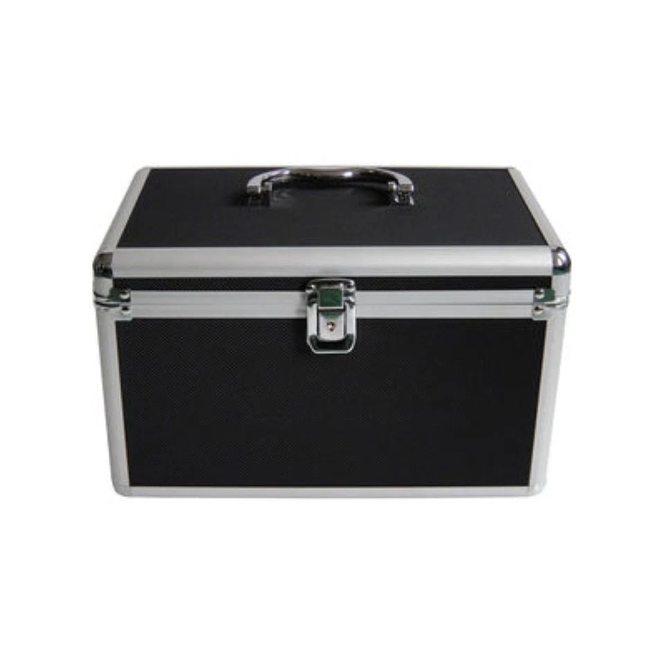 Media Range Black Aluminium DJ Flight Carry Case holding 200 Disks - Image 1 of 2