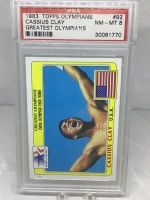 1983 Topps Greatest Olympians #92 Cassius Clay PSA 8 - Image 1 of 2