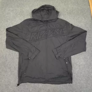 Vintage Rip Curl Jacket Mens MEDIUM Black Windbreaker Long Sleeve Hooded Size M - Picture 1 of 9