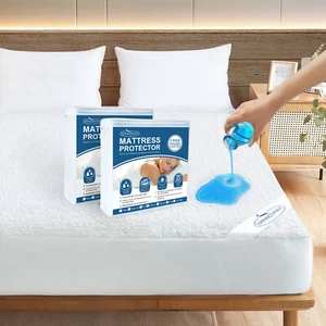 Waterproof Mattress Protector Soft Terry Mattress Pad Cover 2 Pack Multi-size - Picture 1 of 10