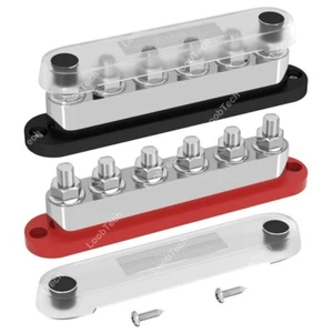 Bloque de distribución de energía 600A 12V batería automática barra colectora bloque de terminales 6xM10 pernos - Imagen 1 de 8