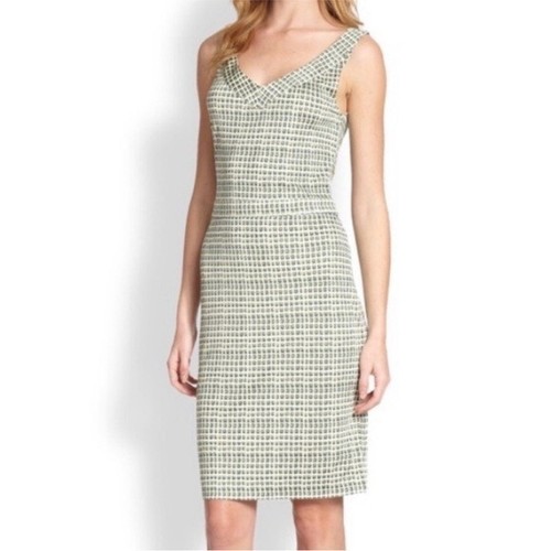 MINI abito senza maniche TORY BURCH 100% seta RETRO PLAID stampa quadri MOD S Y2K