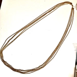 5 Strand Gold toned 19" drop Necklace - Picture 1 of 5