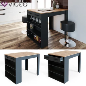 Esstisch Repose Tisch Regal Bistrotisch Schublade Eiche Anthrazit VICCO - Bild 1 von 7