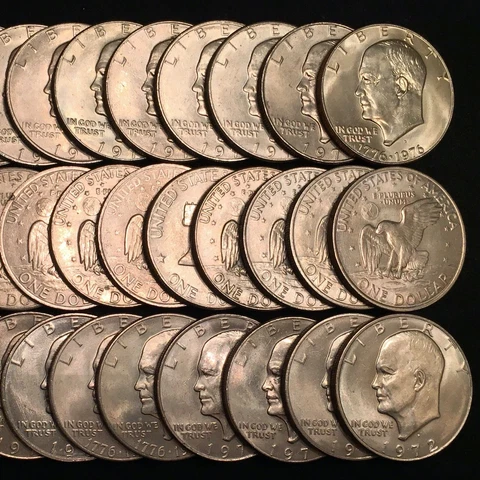 ✯ (1776-1976) Bicentennial Ike Dollars ✯ 2-coins Cover