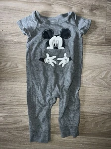 DISNEY BABY Mickey Mouse 3-6 months Grey Bodysuit - Picture 1 of 3