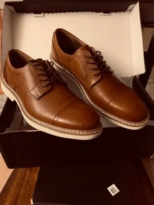 Alfani Mens Marshall Leather Lace Up Dress Oxfords Tan 7, 8, 9 - Picture 1 of 6