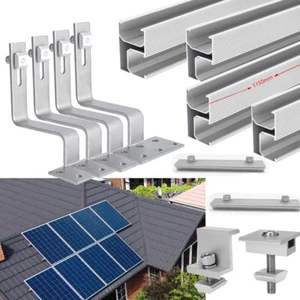 Tetto solare in tegole sistema di fissaggio fotovoltaico alluminio staffa montaggio binario kit di montaggio - Foto 1 di 20