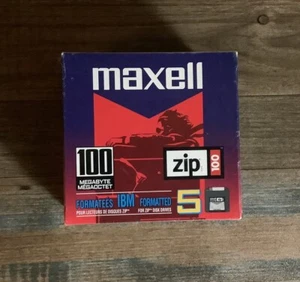Maxell Zip Disk 5 Pack PC 100 MB Megabyte Factory Sealed - Picture 1 of 3