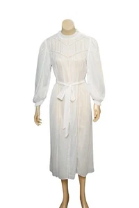 Doen Dress S 6 Women's Casual Long Sleeve Boho Semi Sheer Ivory Midi NEW 35557 - Picture 1 of 6