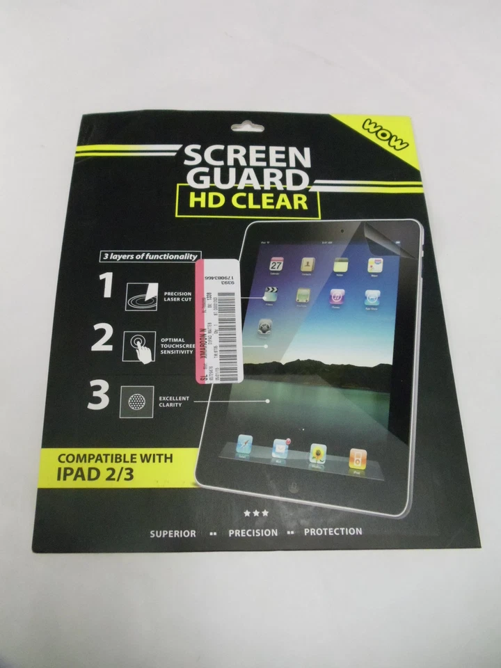 28 Premium Wow Screen Protector Guard Film for iPad 2 / iPad 3 w/cleaning cloth - Image 1 of 2