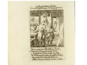 IL PASTICCERE 1 incisione su rame originale di Weigel 1730 circa - Foto 1 di 4