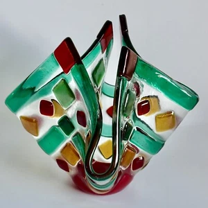 Fused Art Glass Candle Holder - Picture 1 of 4
