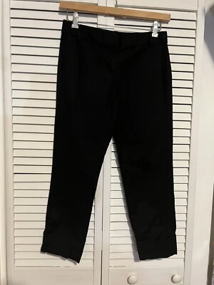 TOMMY HILFIGER Women's Size 4 Pants Cuffed Cropped Mid Rise Black Chino Khaki - Image 1 of 4
