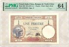 [912231] French Indochina 1 Piastre Banknote P-48b ND (1927-31) PMG 64 Banknote