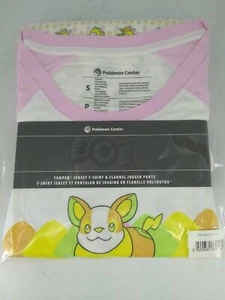 Camiseta y pantalones jogger de franela Pokémon Yamper rosa y blanco - sm - Imagen 1 de 3
