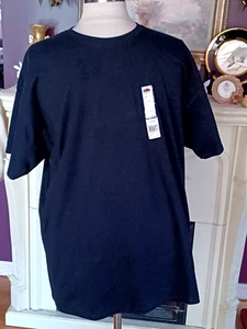 Fruit of The Loom Men's Black Short Sleeve T-Shirt 100% Cotton Size 2XL NWTG - Picture 1 of 3