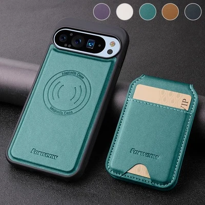 Slim Leather Case Card Holder Removable Back Cover for Google Pixel 6A/7A/8A/9A - Image 1 of 4