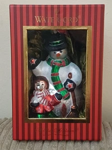 Waterford Árbol de Navidad Decoración Vacaciones Reliquias Alegre Muñeco de Nieve Bola En Caja - Imagen 1 de 7