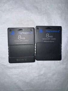 Sony Playstation 2 (Ps2) (2 BUNDLED) Black 8 MB Memory Cards SCPH10020 - Picture 1 of 2