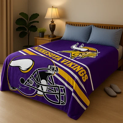 Manta de felpa Minnesota Vikings NFL 60" X 80", suave y cálida Foto 1 de 4