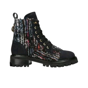 Kurt Geiger London Kensington Tweed Combat Boots Black Mutli Damen Gr. 40 US 9 - Bild 1 von 12