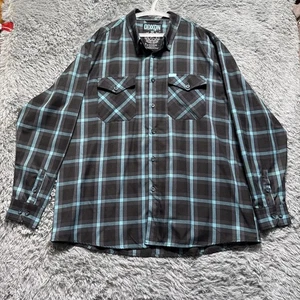 Dixxon Flannel Company Union Square Blu Nero Uomo Taglia 3XL Bottoni Outdoor - Foto 1 di 8
