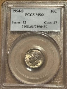 1954-S Roosevelt Dime MS66  PCGS - Picture 1 of 2