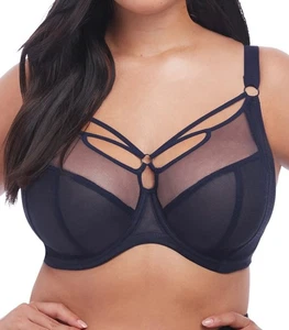 Elomi Sachi Bra Navy Size 38HH Underwired Plunge Side Support Strapping 4350 New - Picture 1 of 12