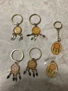 6 Vintage Traumfänger Schlüsselanhänger Ketten Metall Emaille - Bild 1 von 7